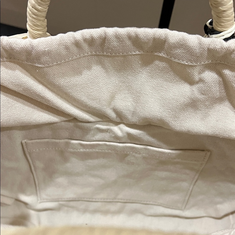 Dolce Vita | Black Raffia Shopper “EstelleB” Tote ~ Canvas Inside - Picture 7 of 16